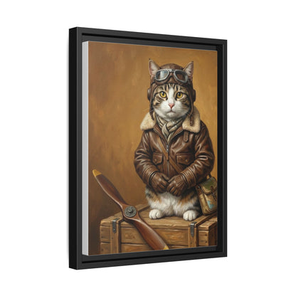 Pilot Cat Canvas Art