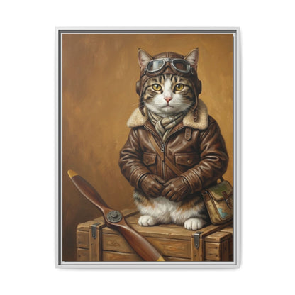 Pilot Cat Canvas Art