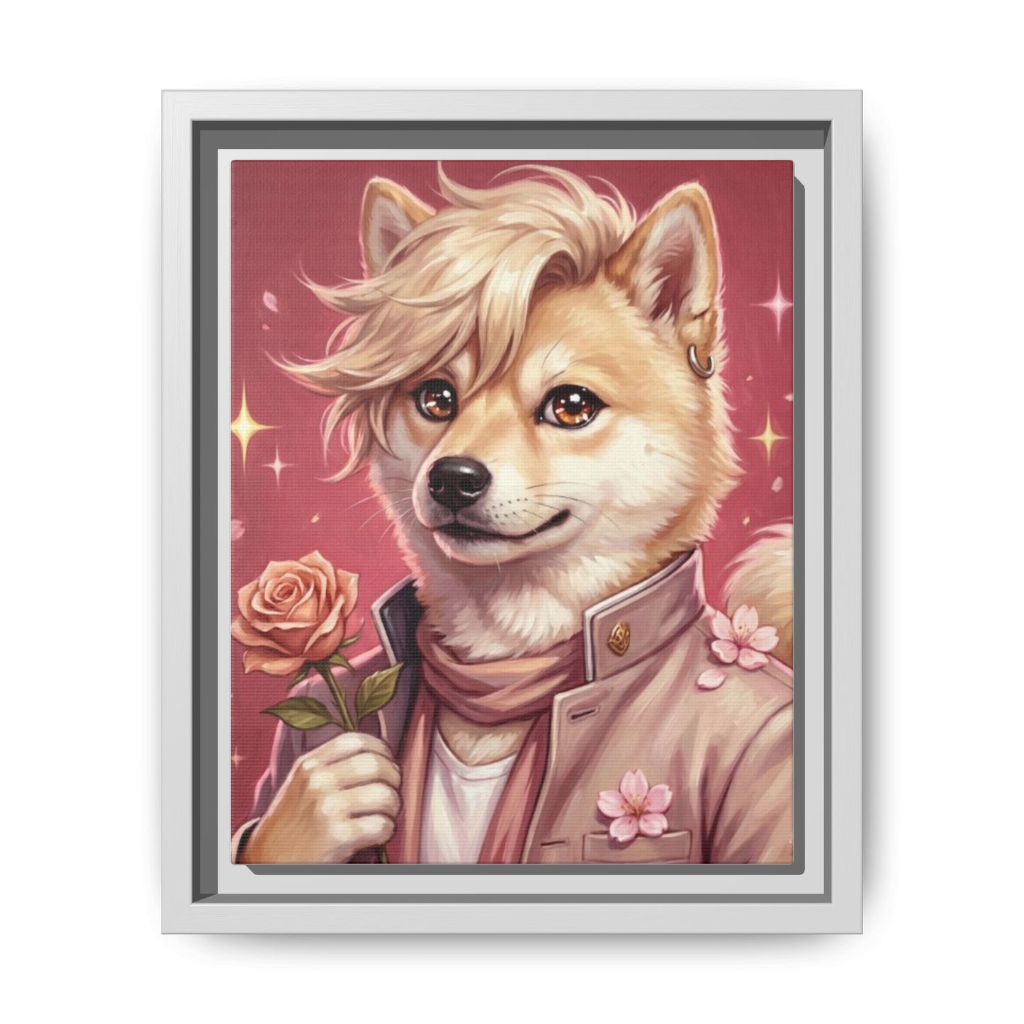 Romantic Shiba Portrait Art Print