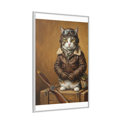 Pilot Cat Canvas Art