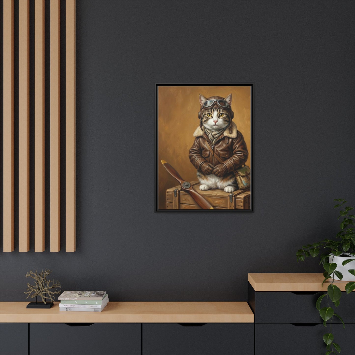 Pilot Cat Canvas Art