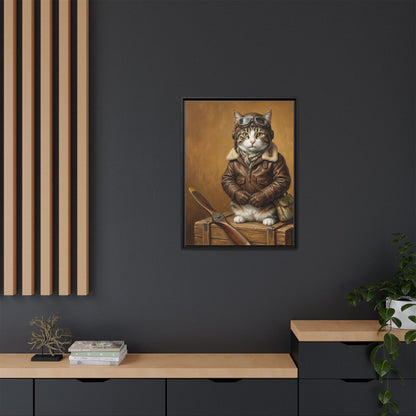 Pilot Cat Canvas Art