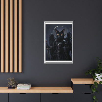 Gothic Black Cat with Halo & Chalice