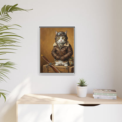 Pilot Cat Canvas Art