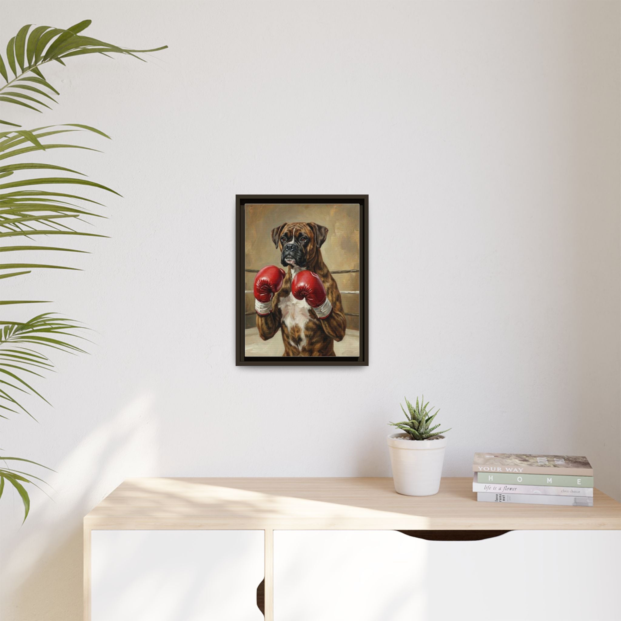 Boxer Dog Canvas Print — Framed Matte Wall Art