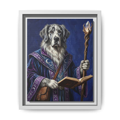 Wizard Dog Framed Canvas Print Mystic Canine Art