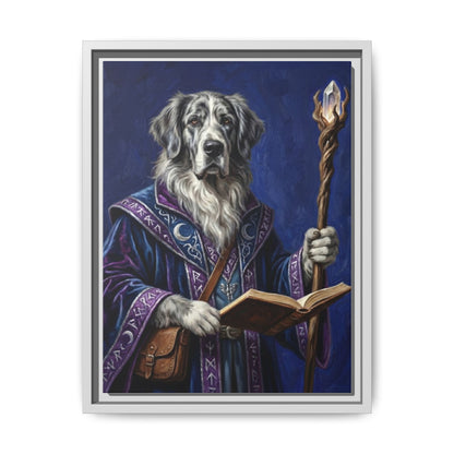 Wizard Dog Framed Canvas Print Mystic Canine Art
