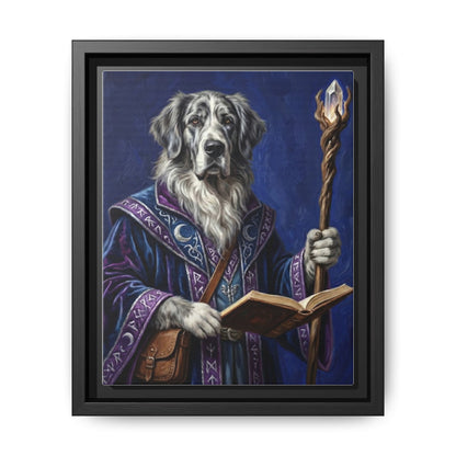 Wizard Dog Framed Canvas Print Mystic Canine Art