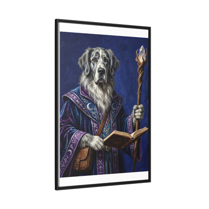 Wizard Dog Framed Canvas Print Mystic Canine Art