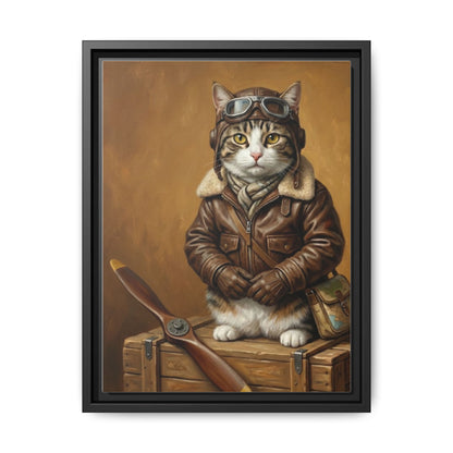 Pilot Cat Canvas Art