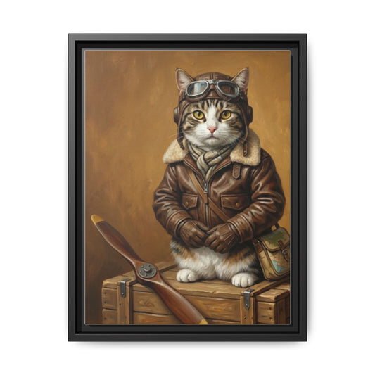 Pilot Cat Canvas Art