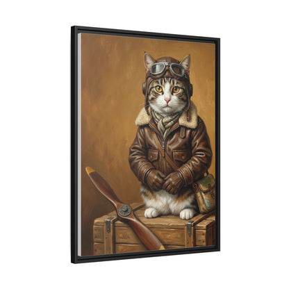 Pilot Cat Canvas Art