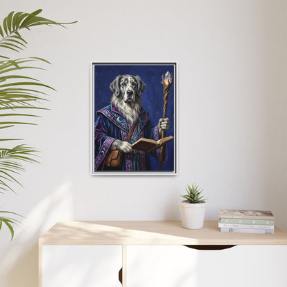 Wizard Dog Framed Canvas Print Mystic Canine Art
