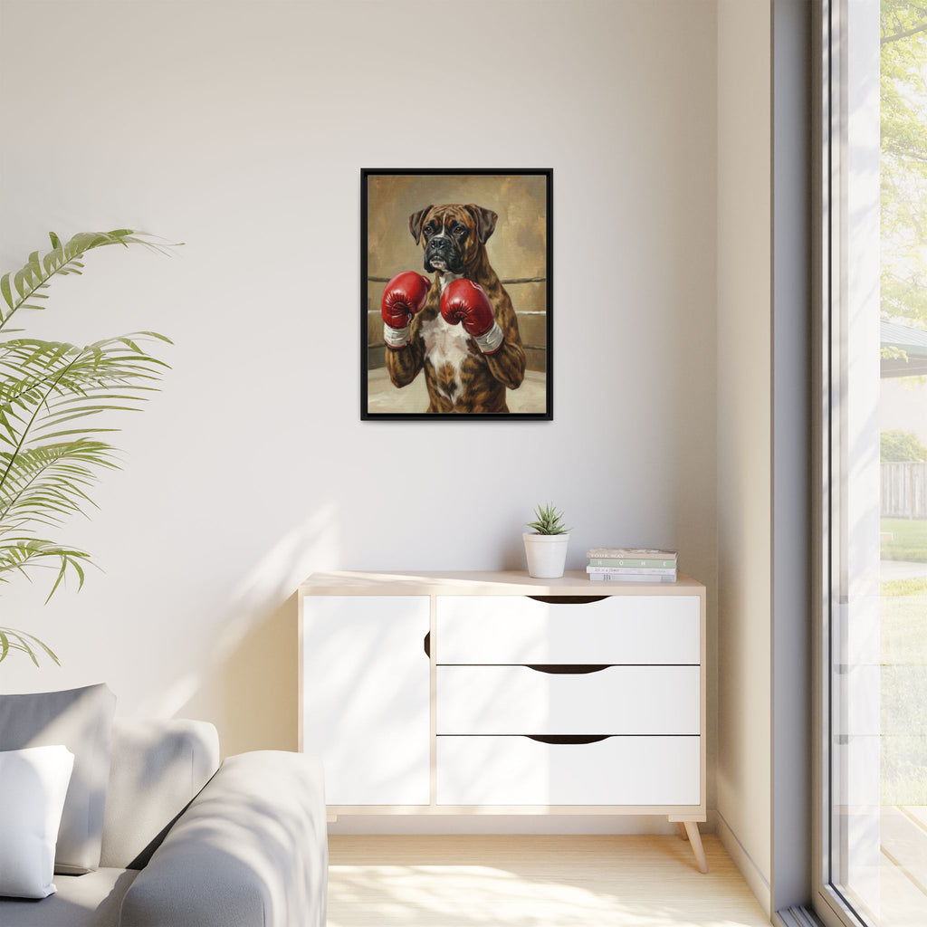 Boxer Dog Canvas Print — Framed Matte Wall Art