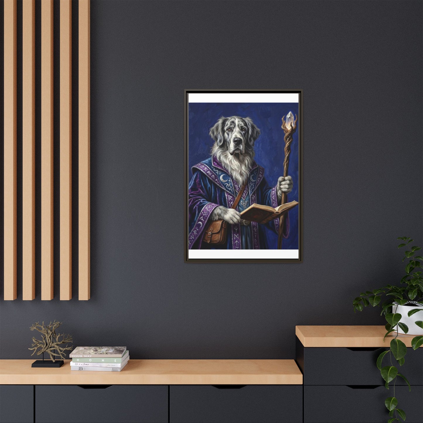 Wizard Dog Framed Canvas Print Mystic Canine Art