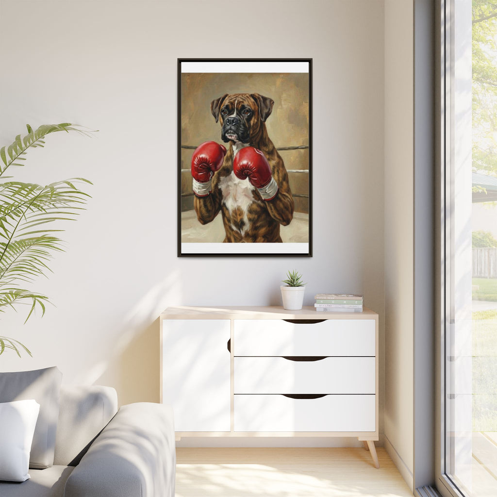 Boxer Dog Canvas Print — Framed Matte Wall Art