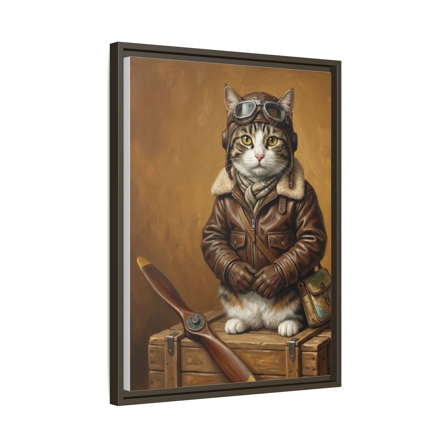 Pilot Cat Canvas Art