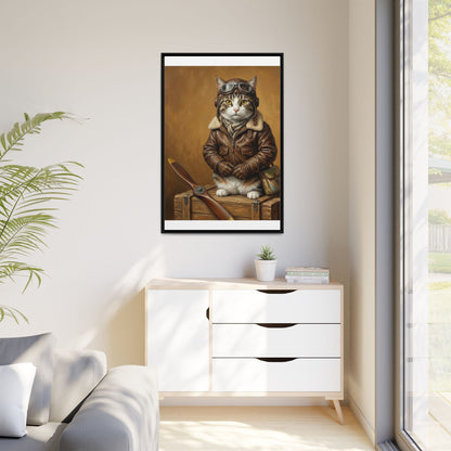 Pilot Cat Canvas Art