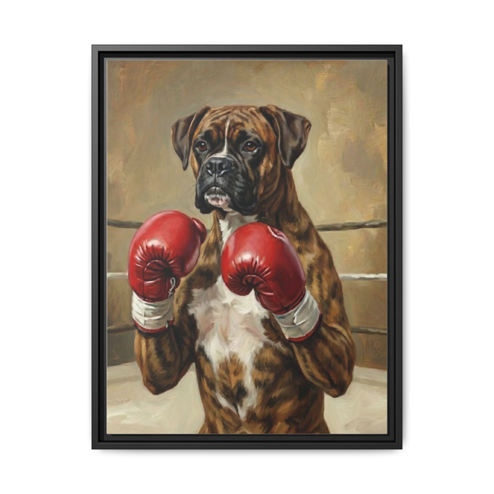 Boxer Dog Canvas Print — Framed Matte Wall Art