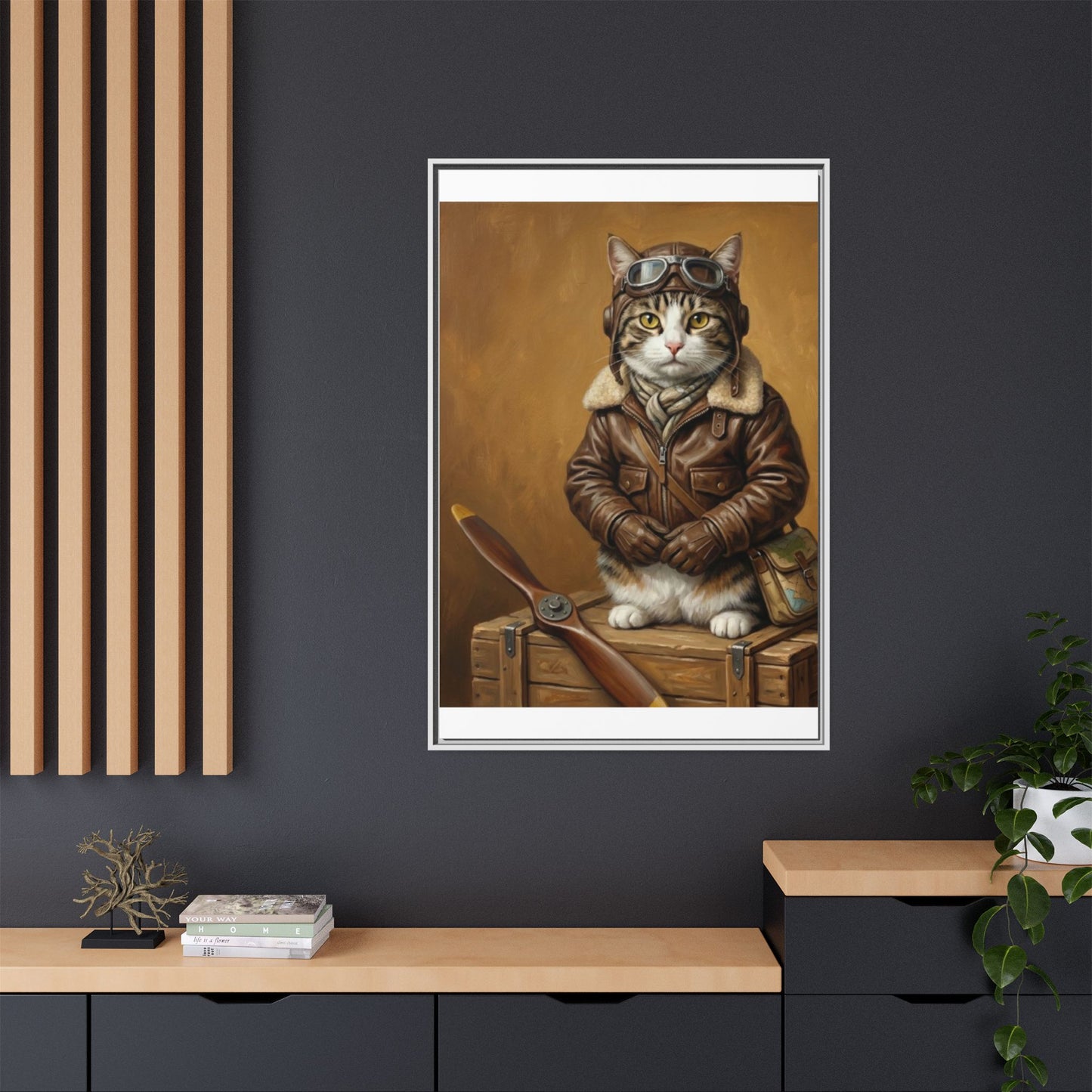 Pilot Cat Canvas Art