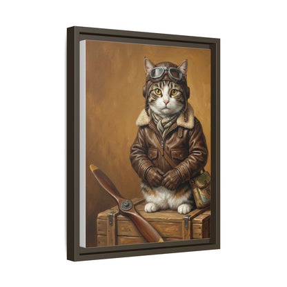Pilot Cat Canvas Art
