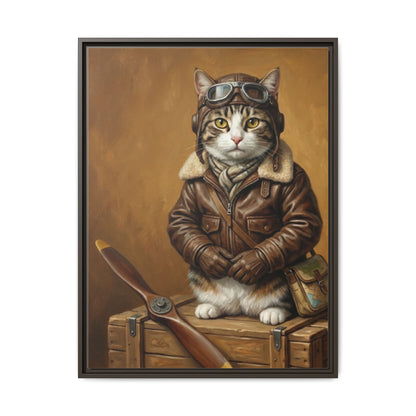 Pilot Cat Canvas Art