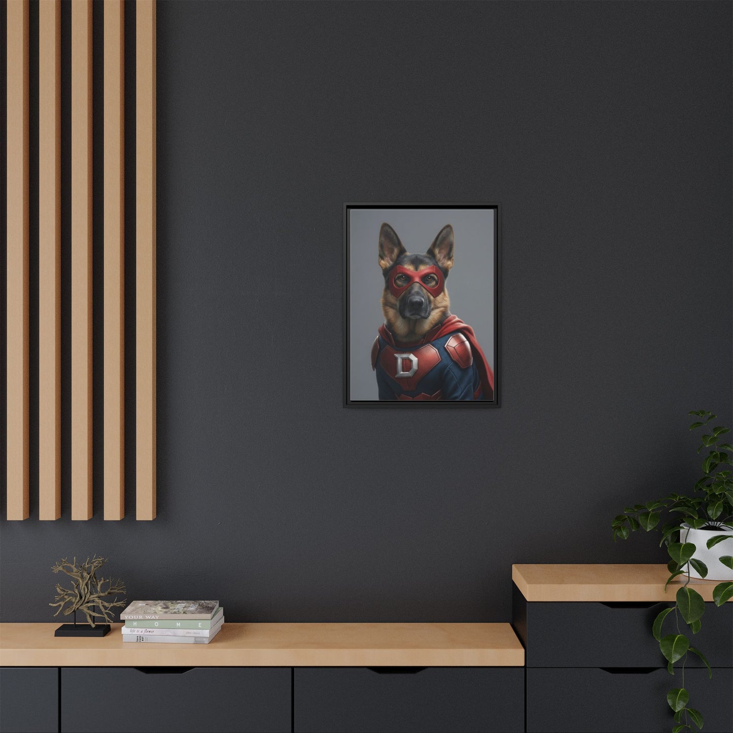Superhero German Shepherd Dog Art Print