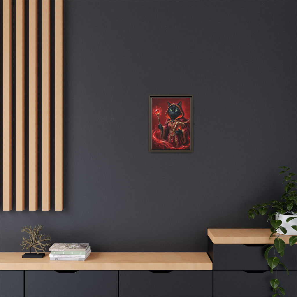 Black Cat Mage Matte Canvas Print (Framed)
