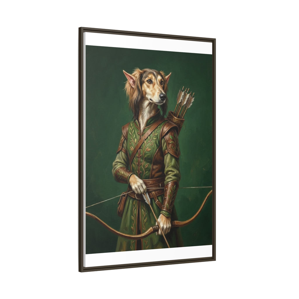 Archer Dog Matte Canvas Print — Framed Fantasy Animal Portrait