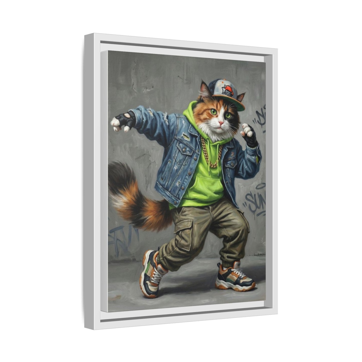Dancing Cat Canvas Art