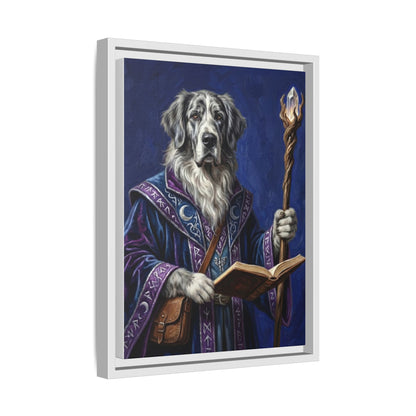 Wizard Dog Framed Canvas Print Mystic Canine Art