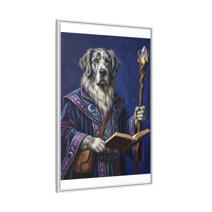 Wizard Dog Framed Canvas Print Mystic Canine Art