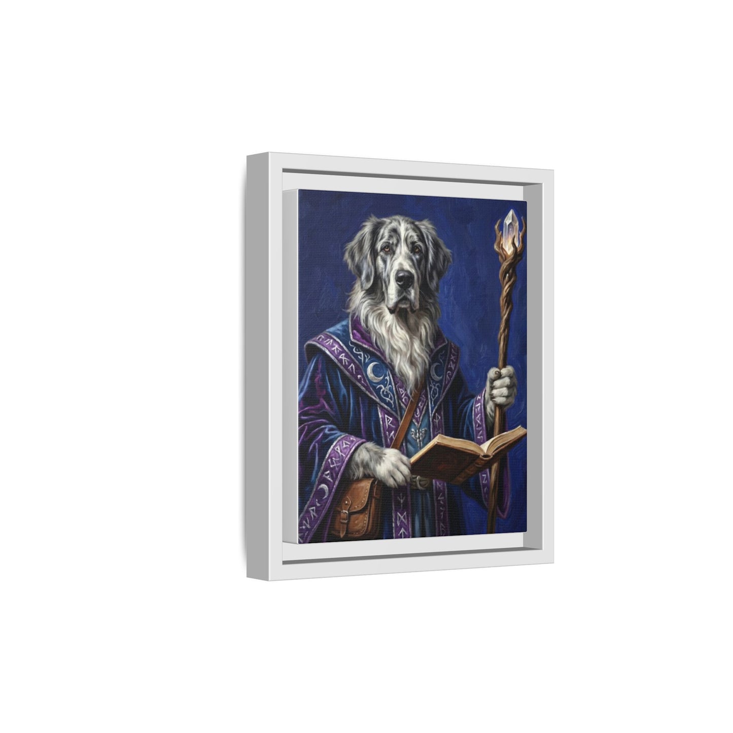 Wizard Dog Framed Canvas Print Mystic Canine Art