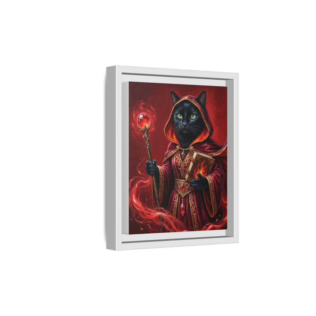 Black Cat Mage Matte Canvas Print (Framed)