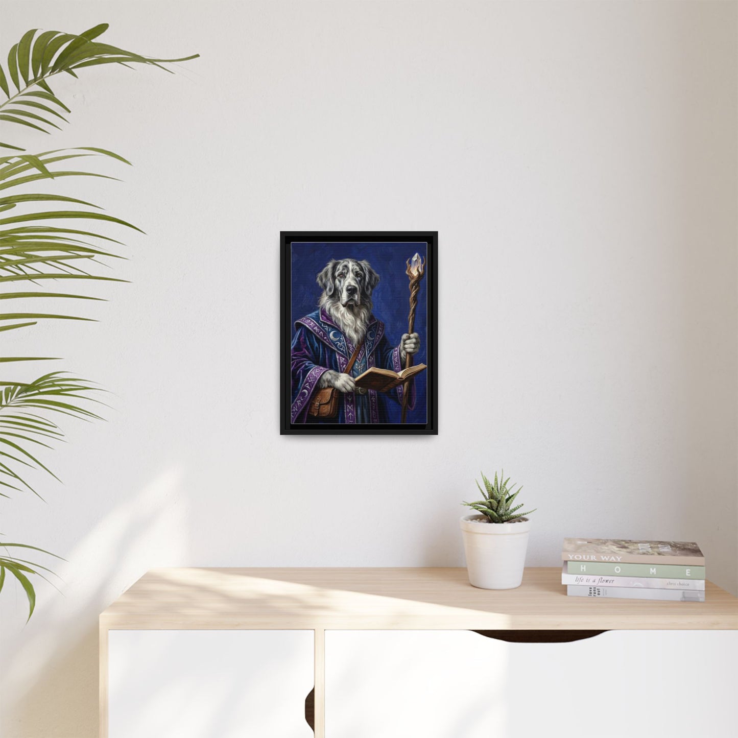 Wizard Dog Framed Canvas Print Mystic Canine Art
