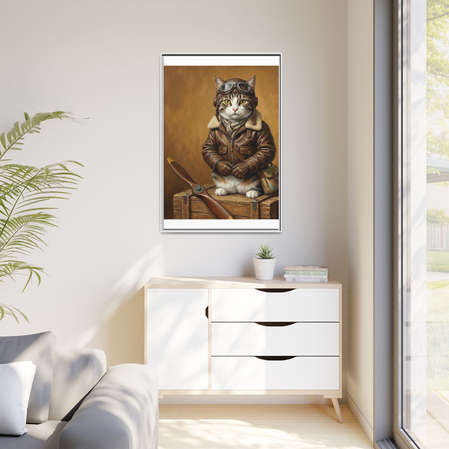 Pilot Cat Canvas Art