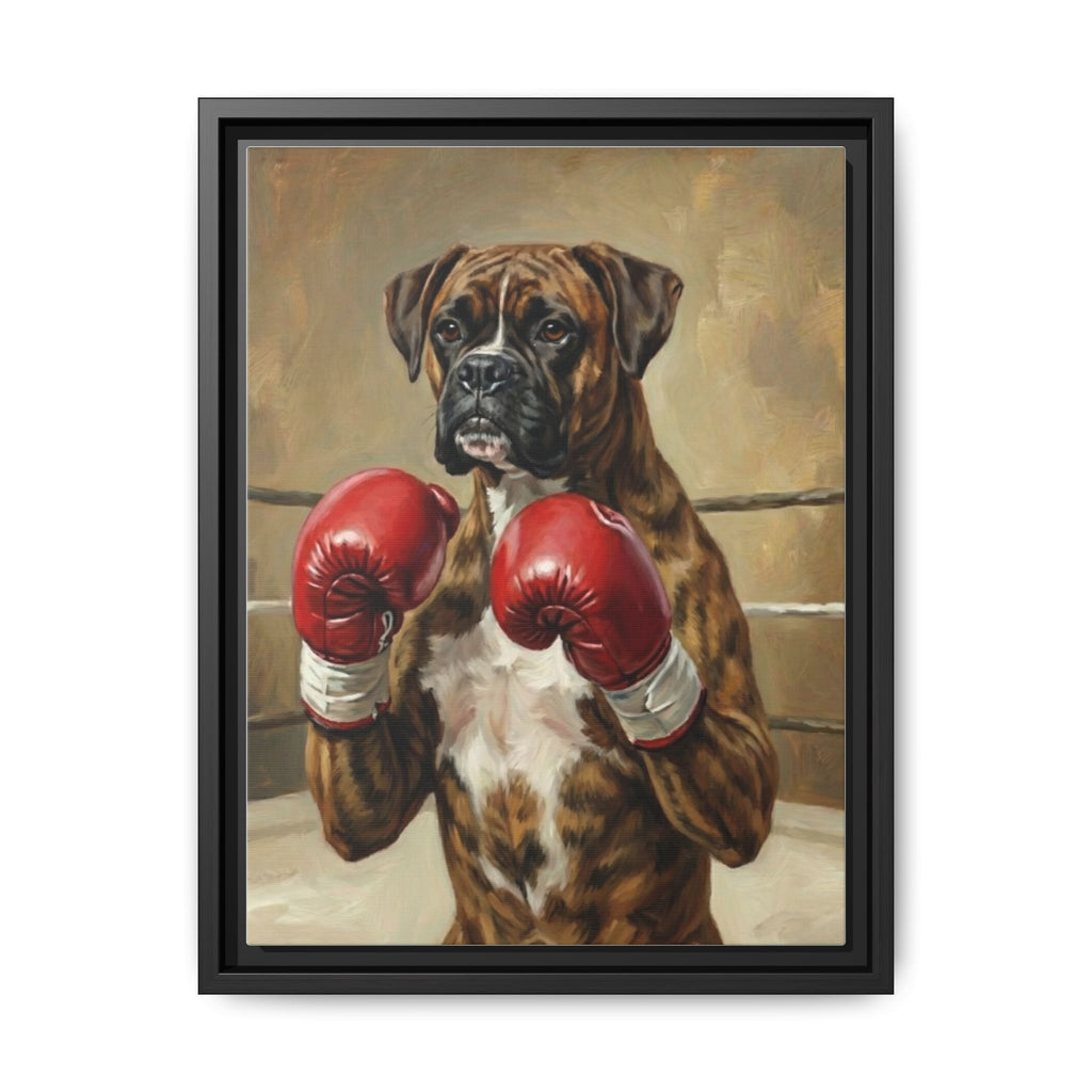 Boxer Dog Canvas Print — Framed Matte Wall Art