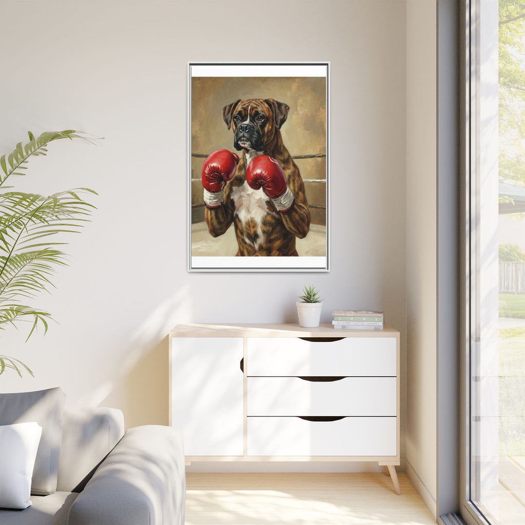 Boxer Dog Canvas Print — Framed Matte Wall Art