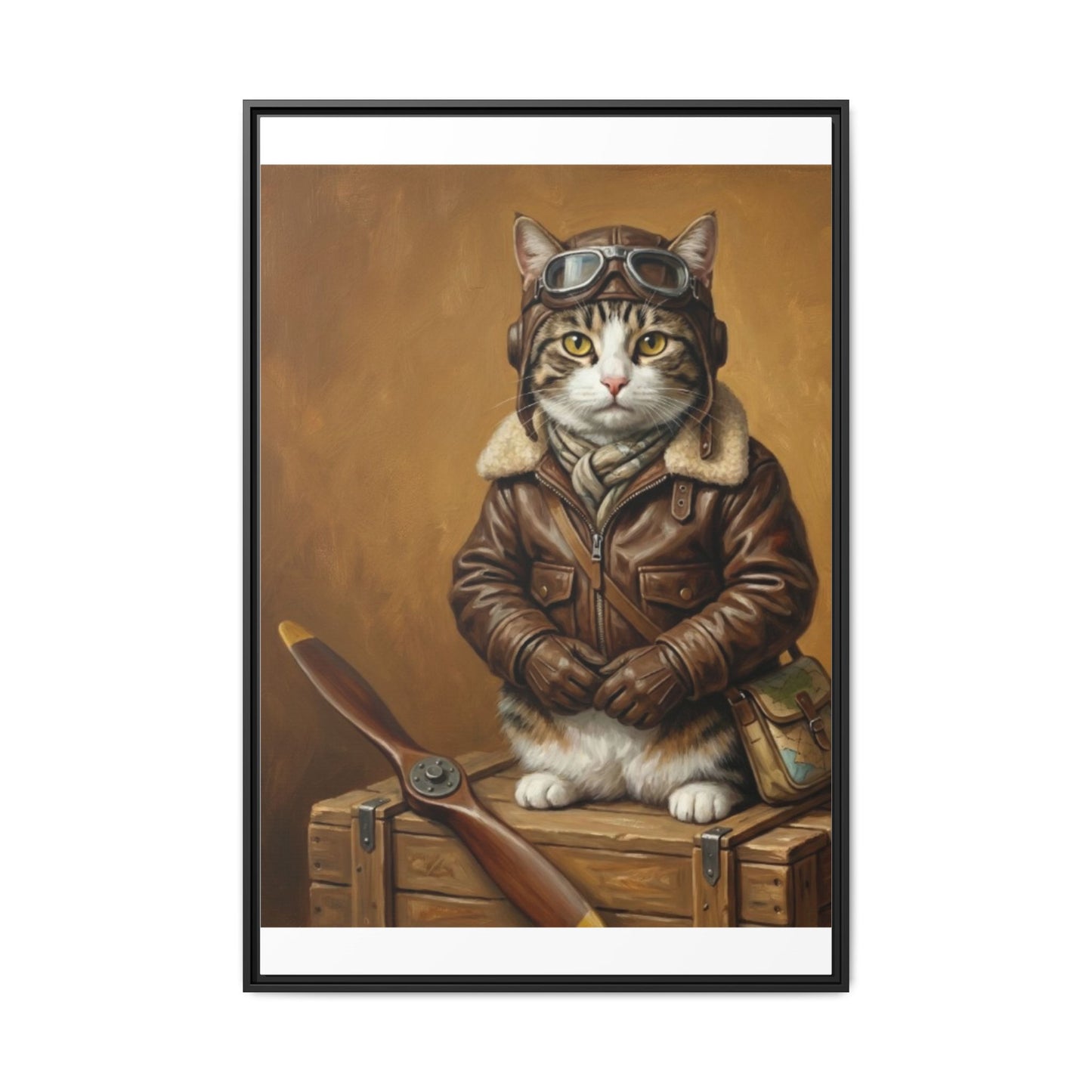 Pilot Cat Canvas Art