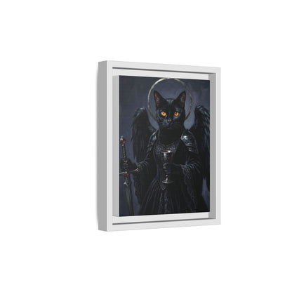 Gothic Black Cat with Halo & Chalice