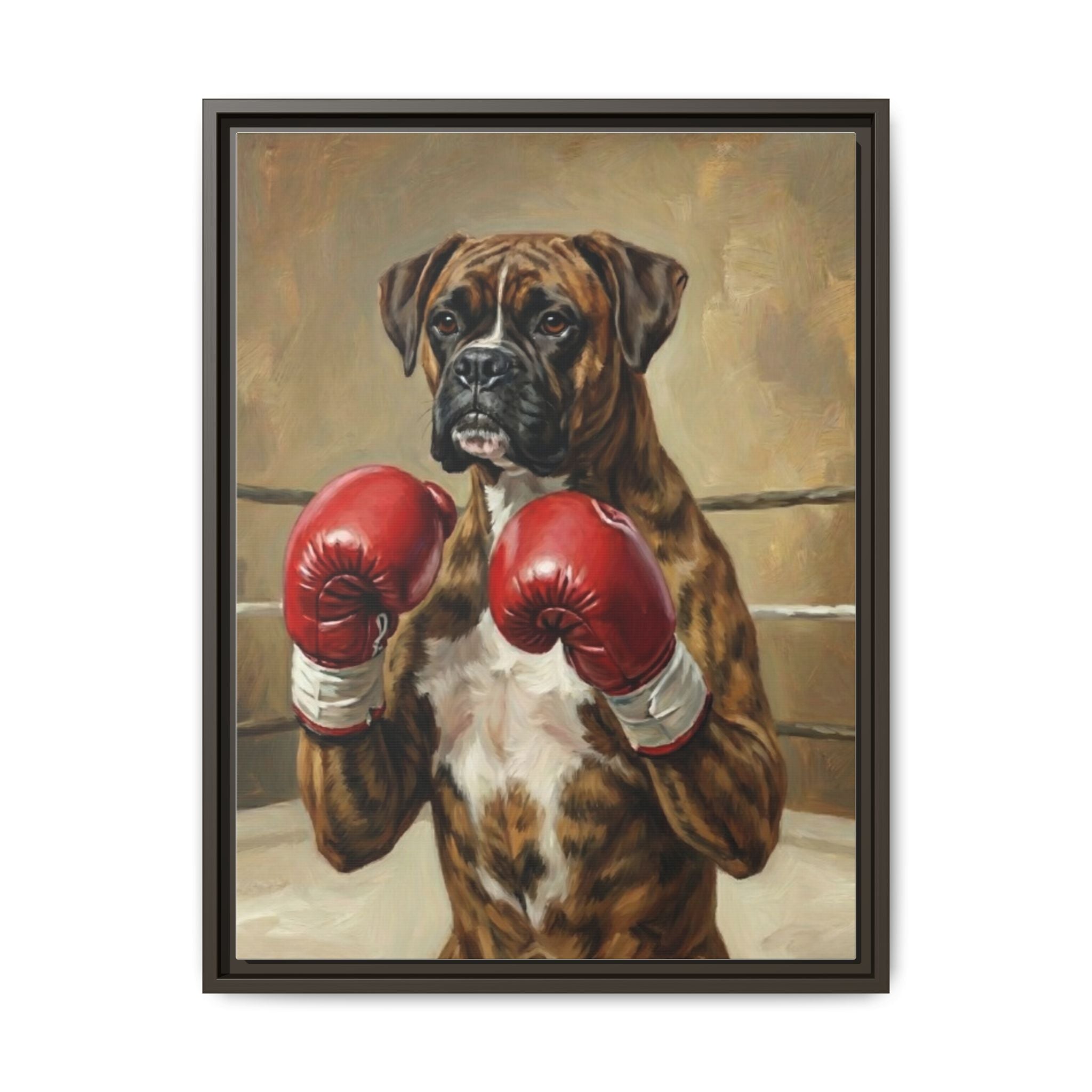 Boxer Dog Canvas Print — Framed Matte Wall Art