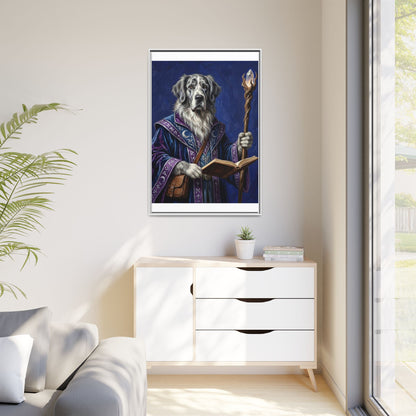 Wizard Dog Framed Canvas Print Mystic Canine Art
