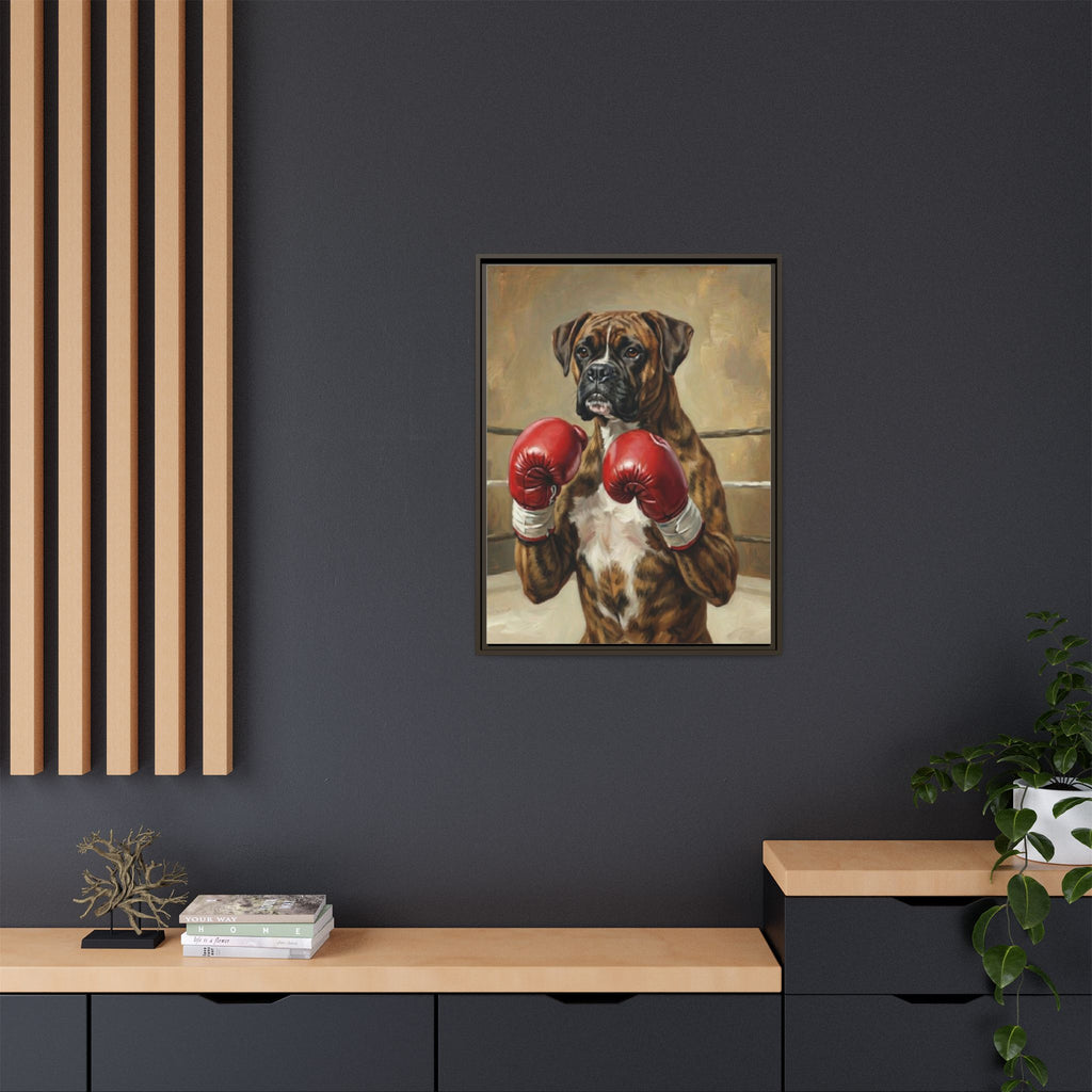 Boxer Dog Canvas Print — Framed Matte Wall Art