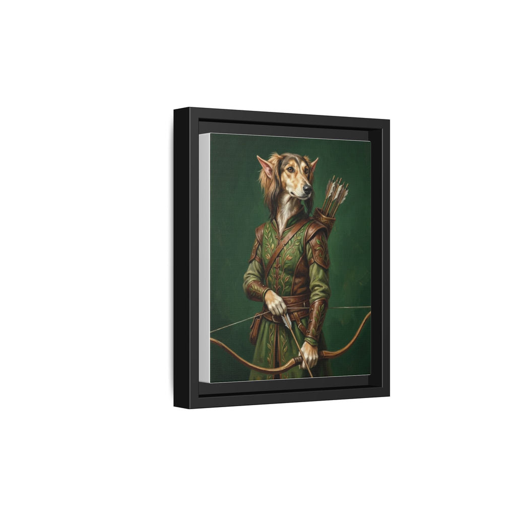 Archer Dog Matte Canvas Print — Framed Fantasy Animal Portrait
