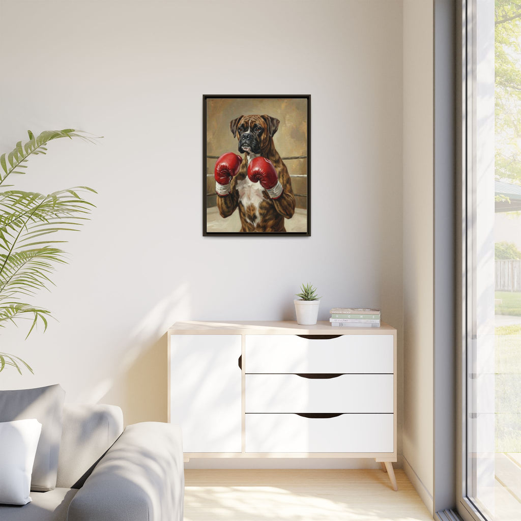 Boxer Dog Canvas Print — Framed Matte Wall Art