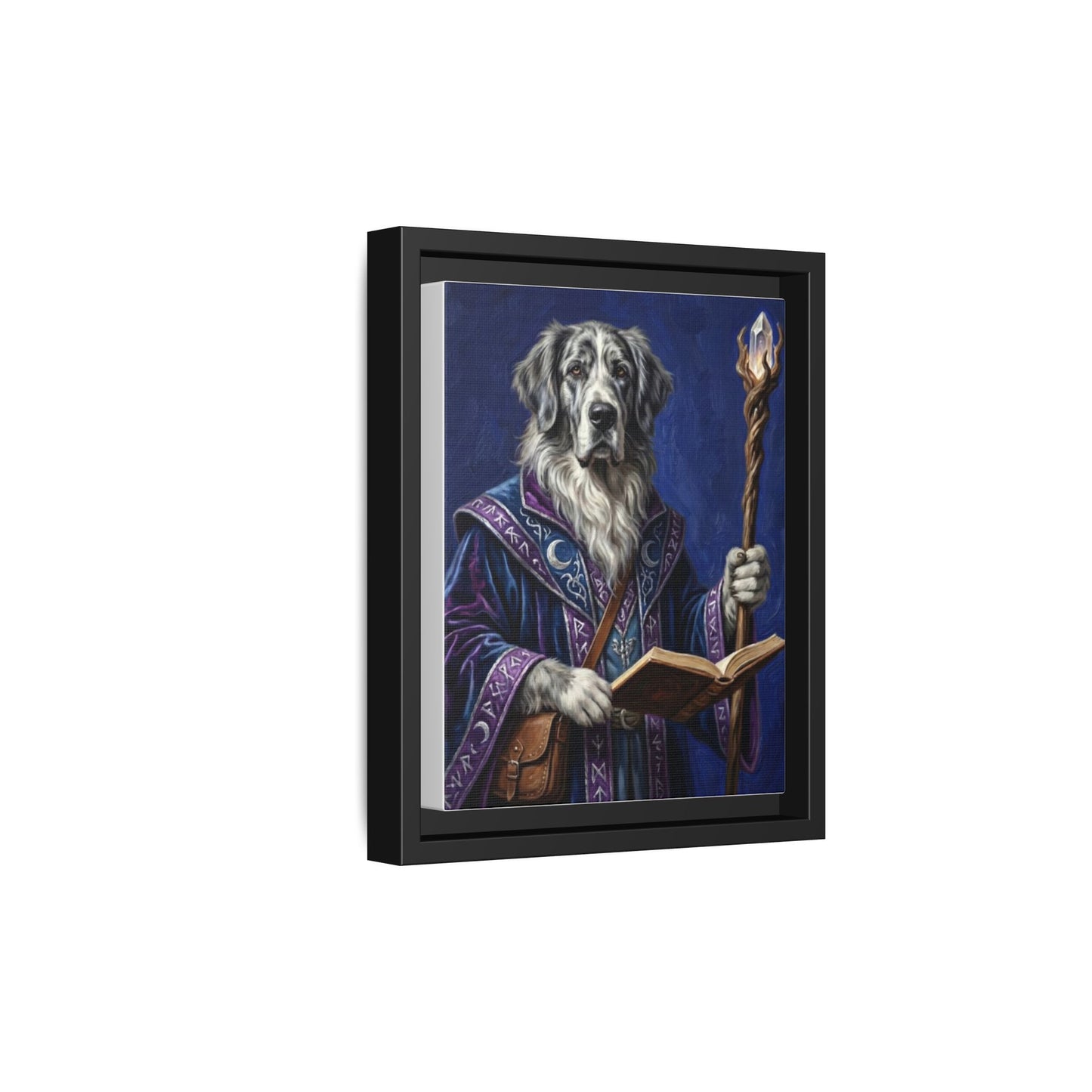 Wizard Dog Framed Canvas Print Mystic Canine Art