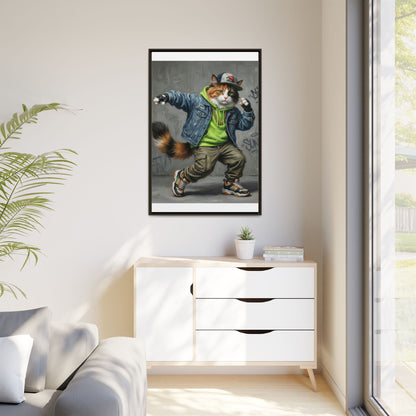 Dancing Cat Canvas Art