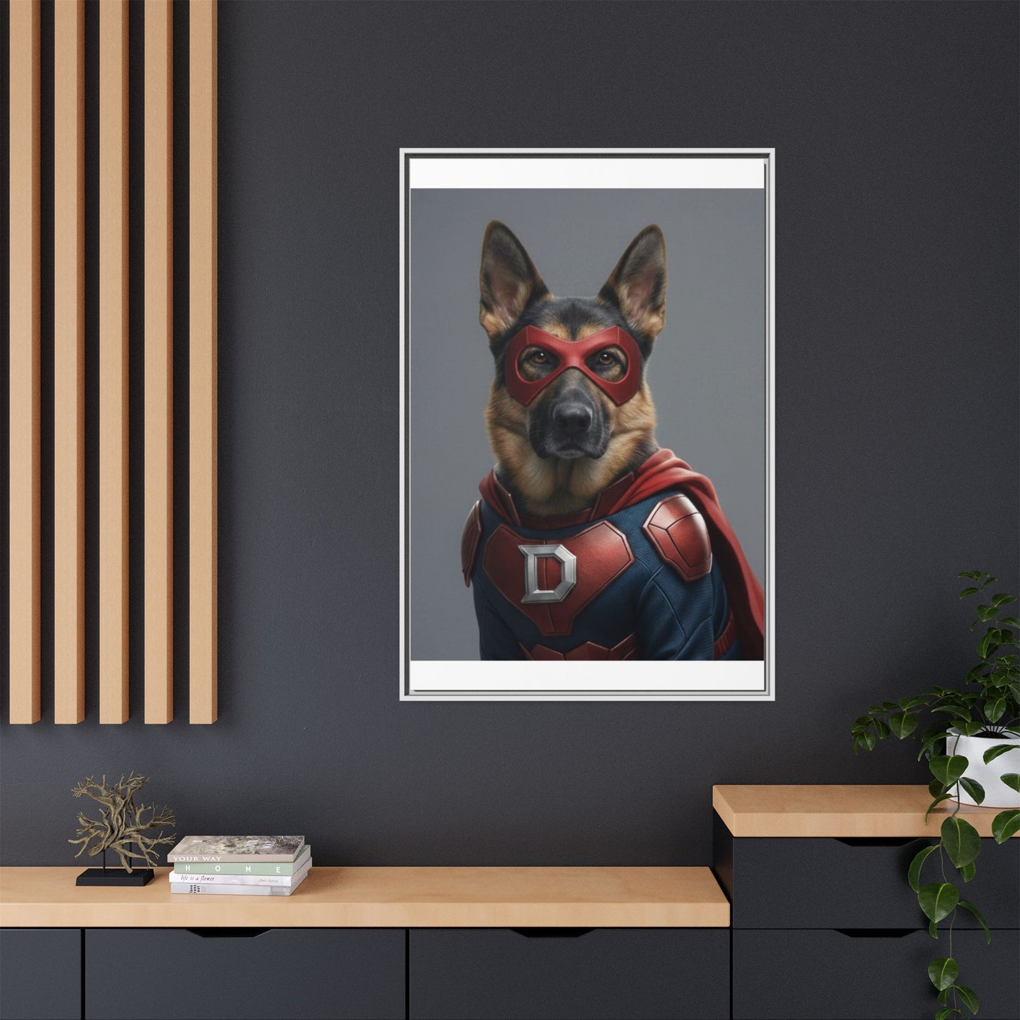 Superhero German Shepherd Dog Art Print