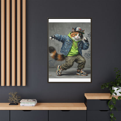 Dancing Cat Canvas Art