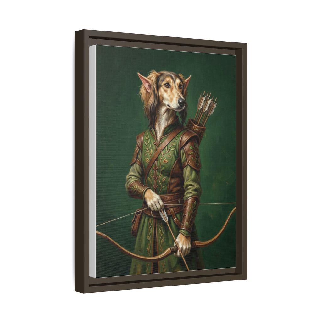 Archer Dog Matte Canvas Print — Framed Fantasy Animal Portrait
